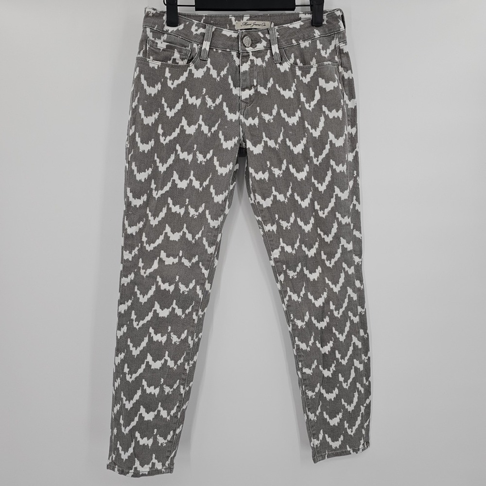 Mavi Jeans Co. ALEXA Ankle‎ Mid-Rise Skinny Jeans Size 27 Gray Print Stretch